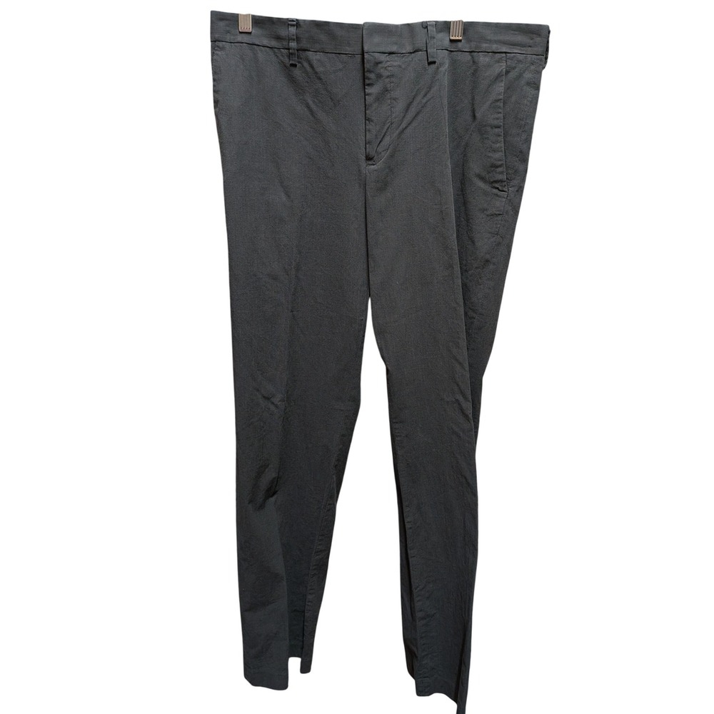 Express Producer Mens 34x34 Charcoal Gray 100% Cotton Flat Front Dress Pants